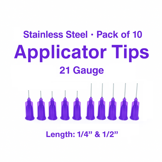 21 Gauge Precision Applicator Tips for Gel, Ink, Paint & Glue (10-Pack)