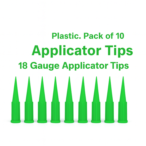Precision Plastic Applicator Tips — Pack of 10 18 Gauge (Non-Needle Drawing Tips)