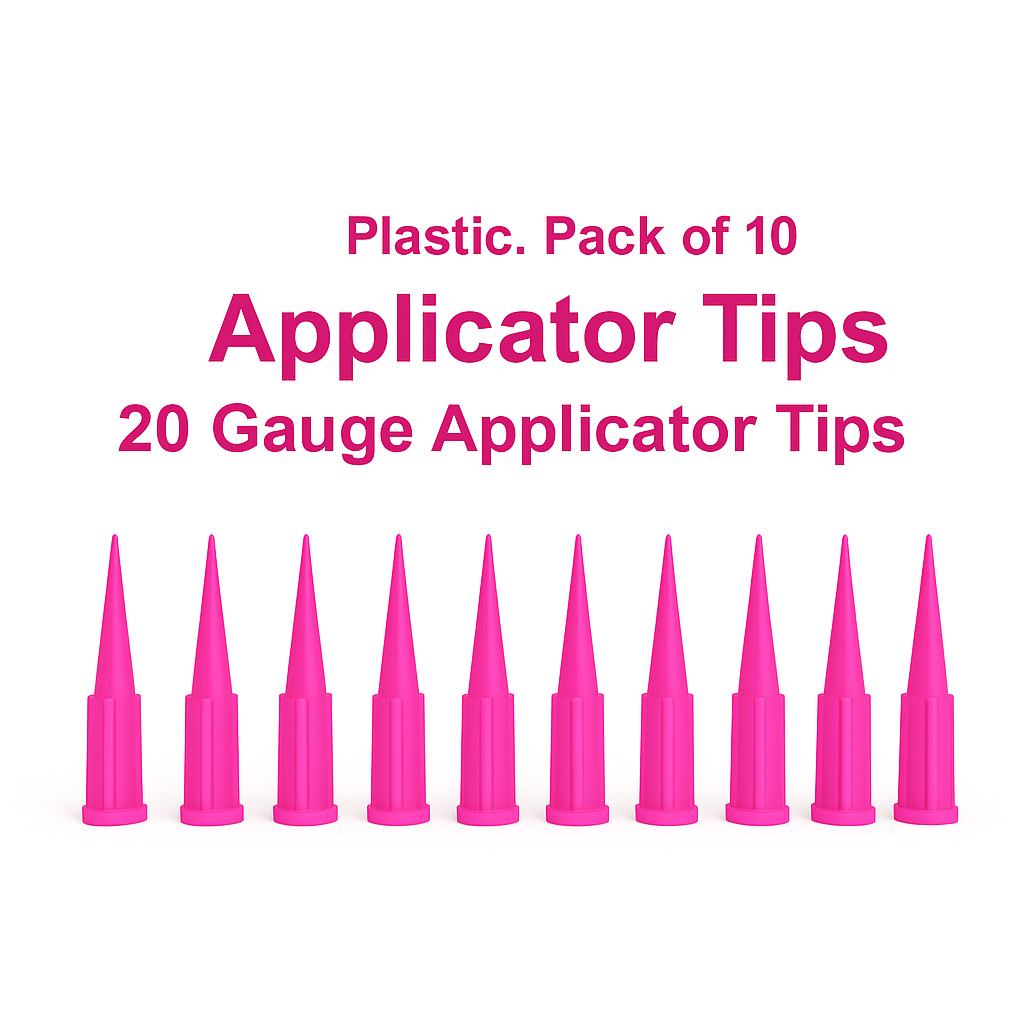 Precision Plastic Applicator Tips — Pack of 10 20 Gauge (Non-Needle Drawing Tips)