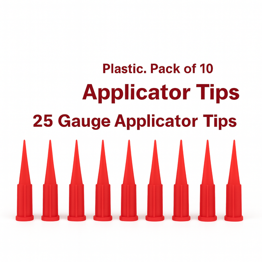 Precision Plastic Applicator Tips — Pack of 10 25 Gauge (Non-Needle Drawing Tips)