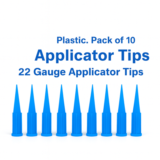 Precision Plastic Applicator Tips — Pack of 10 22 Gauge (Non-Needle Drawing Tips)