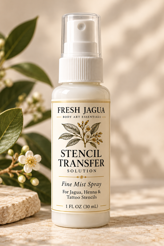 Tattoo Stencil Transfer Solution Spray - 1 oz  for Jagua, Henna & Tattoo Stencils