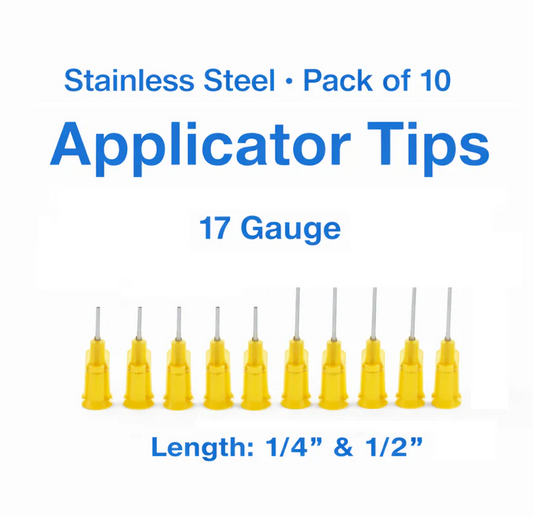 10X 17 Gauge Applicator Tips (for jagua ink tattoo gel)