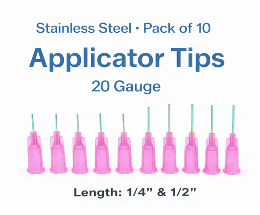20 Gauge Precision Applicator Tips for Gel, Ink, Paint & Glue (10-Pack)
