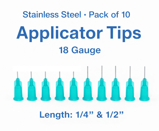 18 Gauge Precision Applicator Tips for Gel, Ink, Paint & Glue (10-Pack)