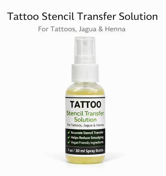 Tattoo Stencil Transfer Solution Spray - 1 oz  for Jagua, Henna & Tattoo Stencils