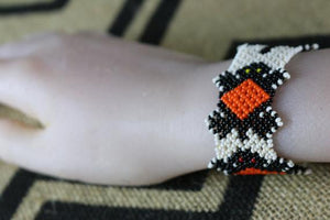 Art# K407 3+ inch. Original Kayapo Traditional Peyote stitch Beaded Bracelet from Brazil