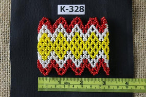 Art# K328  3+ inch. Original Kayapo Traditional Peyote stitch Beaded Bracelet from Brazil