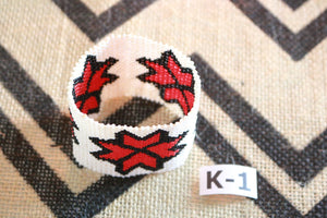 Art# K1  3+ inch Original Kayapo Traditional Peyote stitch Beaded Bracelet from Brazil.