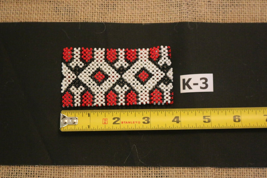 Art# K3  3.5 inch Original Kayapo Traditional Peyote stitch Beaded Bracelet from Brazil.