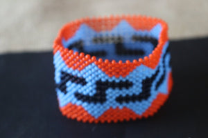 Art# K12 3.5 + Original Kayapo Traditional Peyote stitch Beaded Bracelet from Brazil.