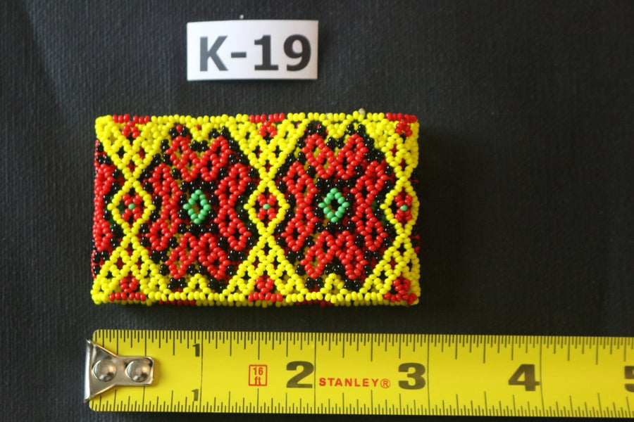 Art# K19 3 inch  Original Kayapo Traditional Peyote stitch Beaded Bracelet from Brazil.