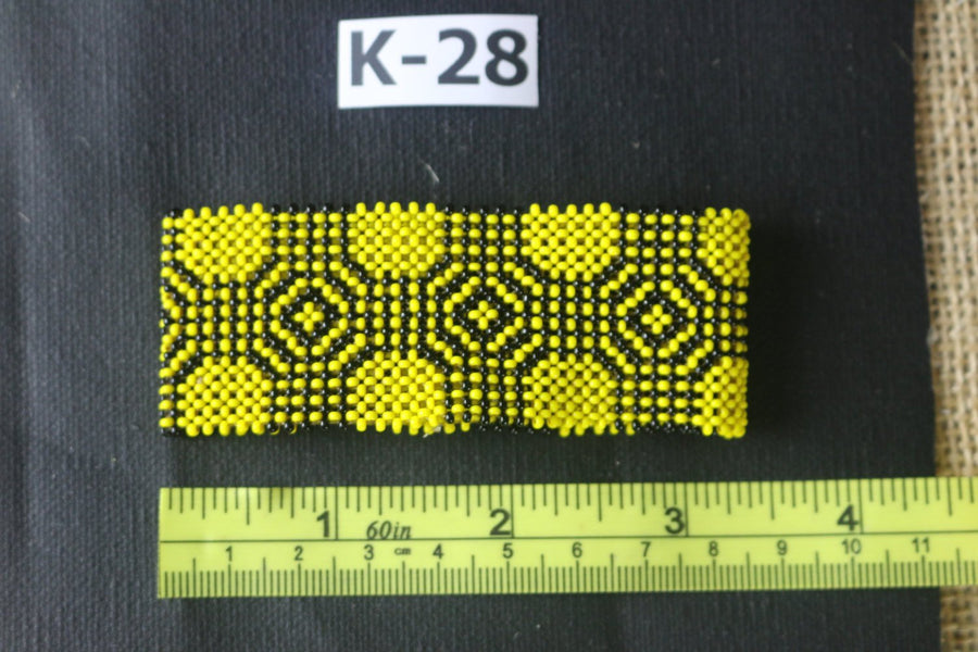 Art# K28  3+ inch Original Kayapo Traditional Peyote stitch Beaded Bracelet from Brazil.