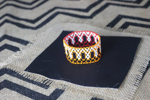 Art# K30  3+ inch Original Kayapo Traditional Peyote stitch Beaded Bracelet from Brazil.