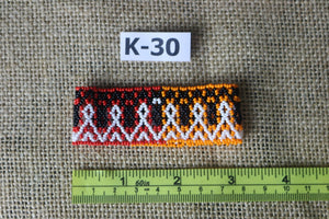 Art# K30  3+ inch Original Kayapo Traditional Peyote stitch Beaded Bracelet from Brazil.