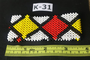 Art# K31  3.5+ inch Original Kayapo Traditional Peyote stitch Beaded Bracelet from Brazil.