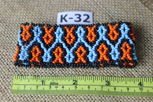 Art# K32 4 inch  Original Kayapo Traditional Peyote stitch Beaded Bracelet from Brazil.