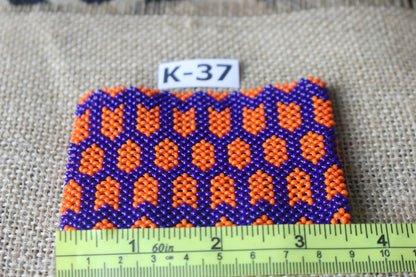 Art# K37  3.5+ inch Original Kayapo Traditional Peyote stitch Beaded Bracelet from Brazil.