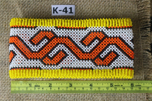 Art# K41  6 inch  Original Kayapo Traditional Peyote stitch Beaded Bracelet from Brazil.