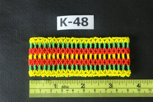 Art# K48  3.5+ inch Original Kayapo Traditional Peyote stitch Beaded Bracelet from Brazil.