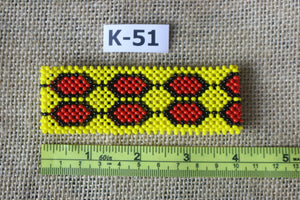 Art# K51 4 inch Original Kayapo Traditional Peyote stitch Beaded Bracelet from Brazil.