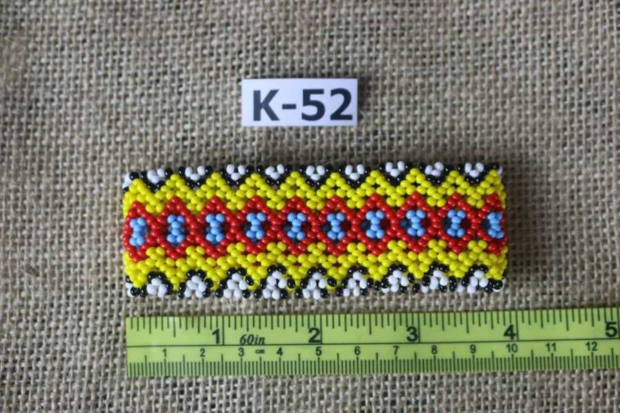 Art# K52  4 inch Original Kayapo Traditional Peyote stitch Beaded Bracelet from Brazil.