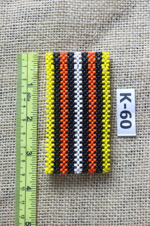 Art# K60 3.5 inch Original Kayapo Traditional Peyote stitch Beaded Bracelet from Brazil.