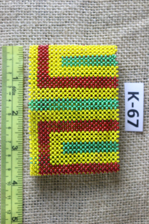Art# K67  3.5+ inch Original Kayapo Traditional Peyote stitch Beaded Bracelet from Brazil.