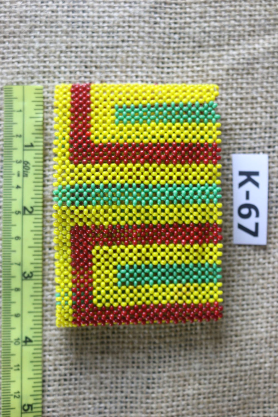 Art# K67  3.5+ inch Original Kayapo Traditional Peyote stitch Beaded Bracelet from Brazil.
