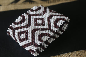 Art# K70  3.5+ inch Original Kayapo Traditional Peyote stitch Beaded Bracelet from Brazil.