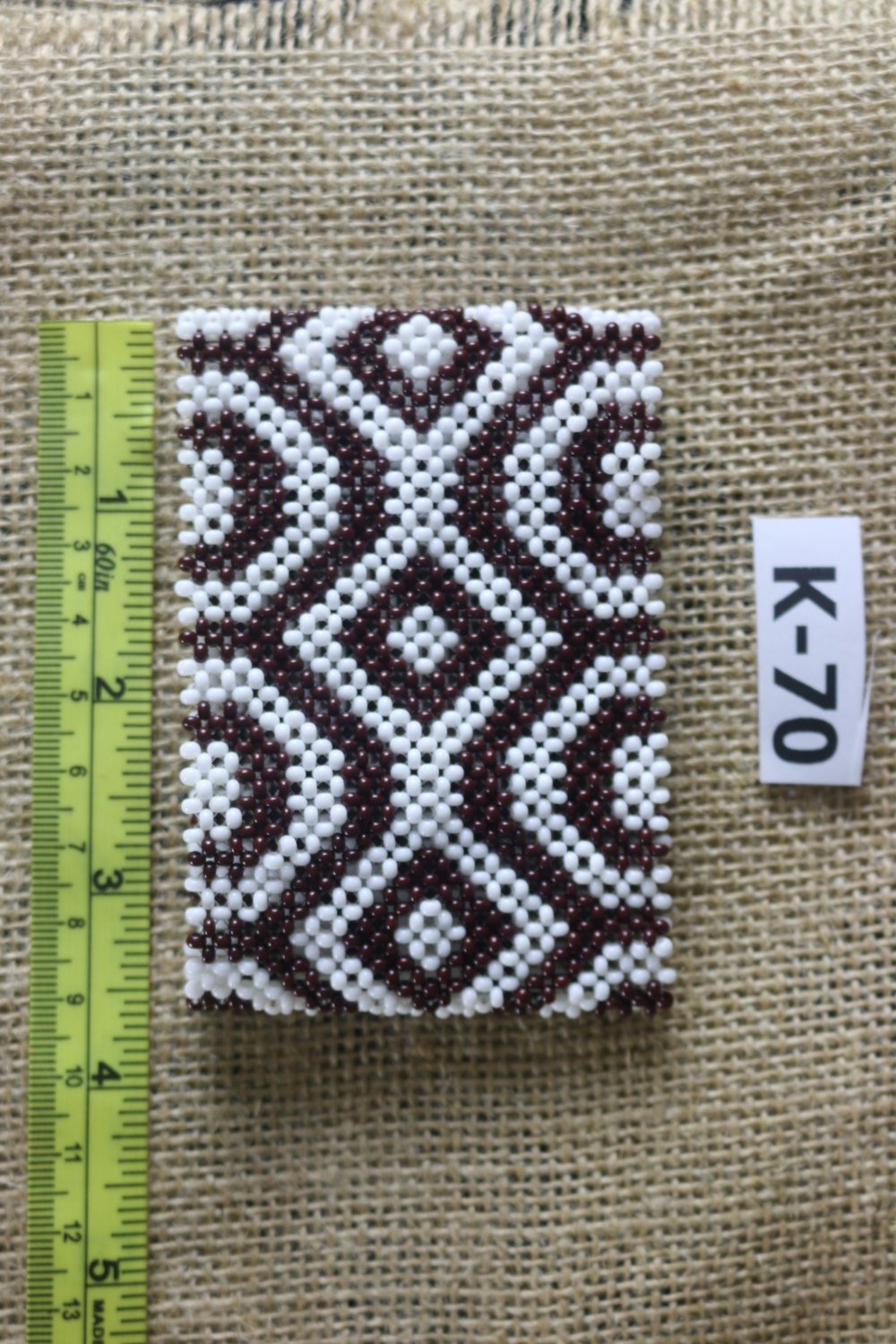Art# K70  3.5+ inch Original Kayapo Traditional Peyote stitch Beaded Bracelet from Brazil.