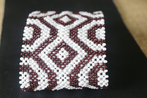 Art# K70  3.5+ inch Original Kayapo Traditional Peyote stitch Beaded Bracelet from Brazil.