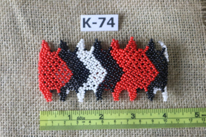 Art# K74  4 inch Original Kayapo Traditional Peyote stitch Beaded Bracelet from Brazil.