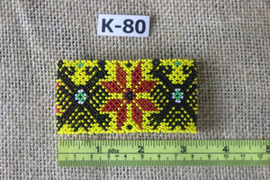 Art# K80 3+ inch  Original Kayapo Traditional Peyote stitch Beaded Bracelet from Brazil.