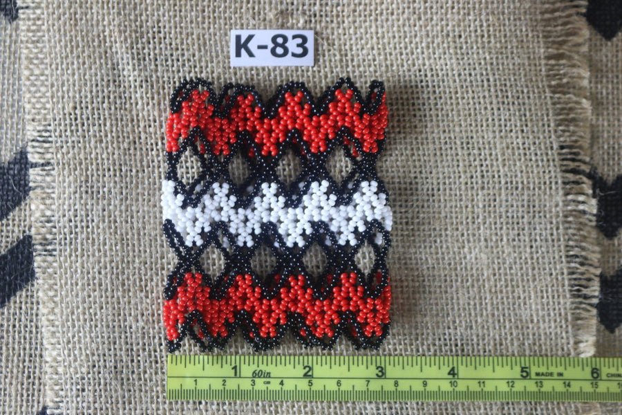 Art# K83 3 inch Original Kayapo Traditional Peyote stitch Beaded Bracelet from Brazil.