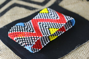 Art# K89  4+ inch  Original Kayapo Traditional Peyote stitch Beaded Bracelet from Brazil.