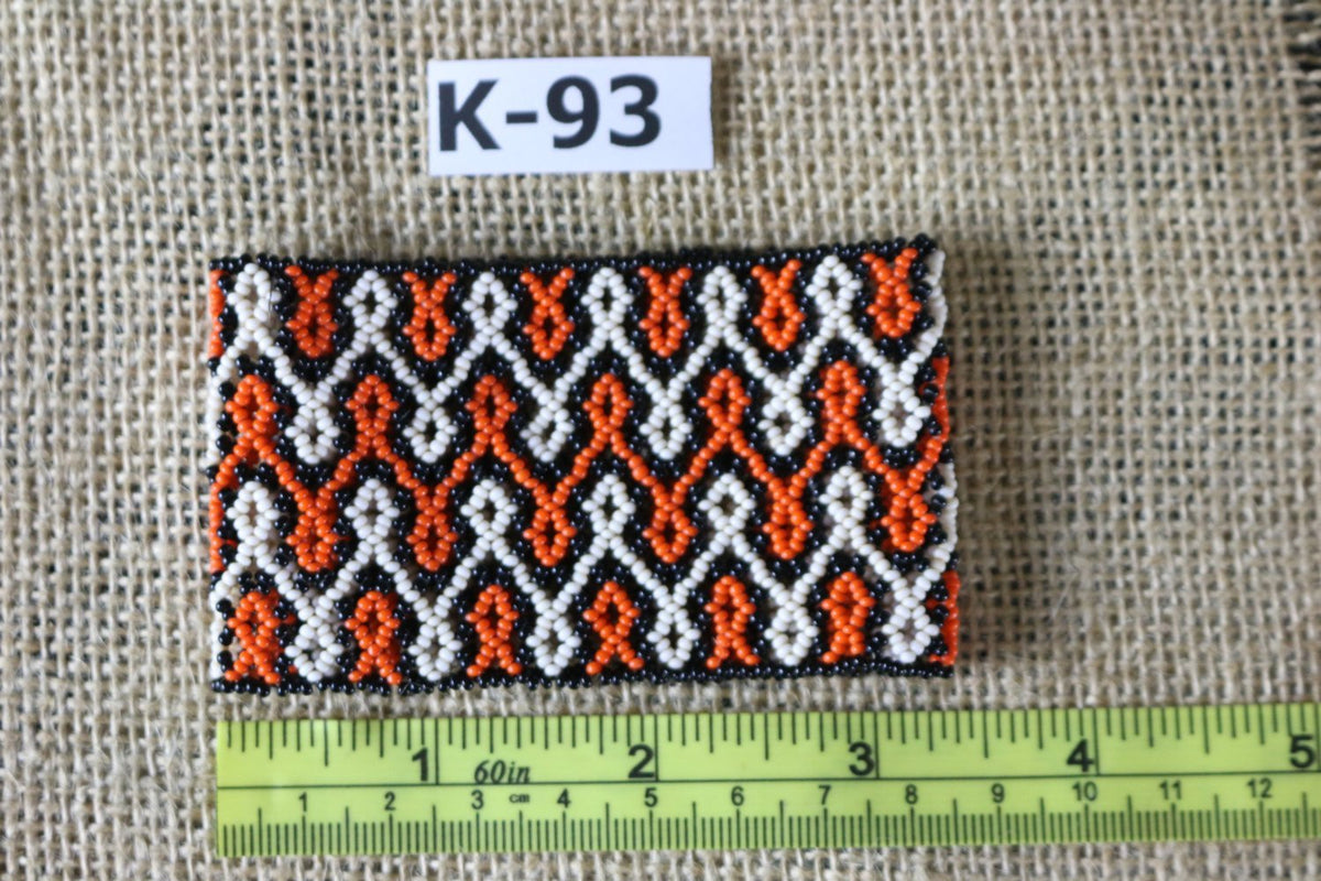 Art# K93  3+ inch Original Kayapo Traditional Peyote stitch Beaded Bracelet from Brazil.