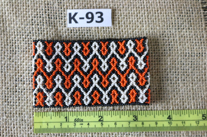 Art# K93  3+ inch Original Kayapo Traditional Peyote stitch Beaded Bracelet from Brazil.
