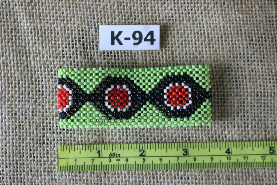 Art# K94  3.5 inch Original Kayapo Traditional Peyote stitch Beaded Bracelet from Brazil.