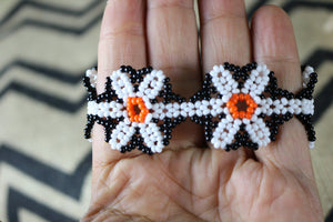 Art# K103  3.5+ inch Original Kayapo Traditional Peyote stitch Beaded Bracelet from Brazil.