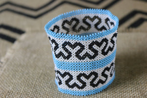 Art# K105 3.5+ inch  Original Kayapo Traditional Peyote stitch Beaded Bracelet from Brazil.