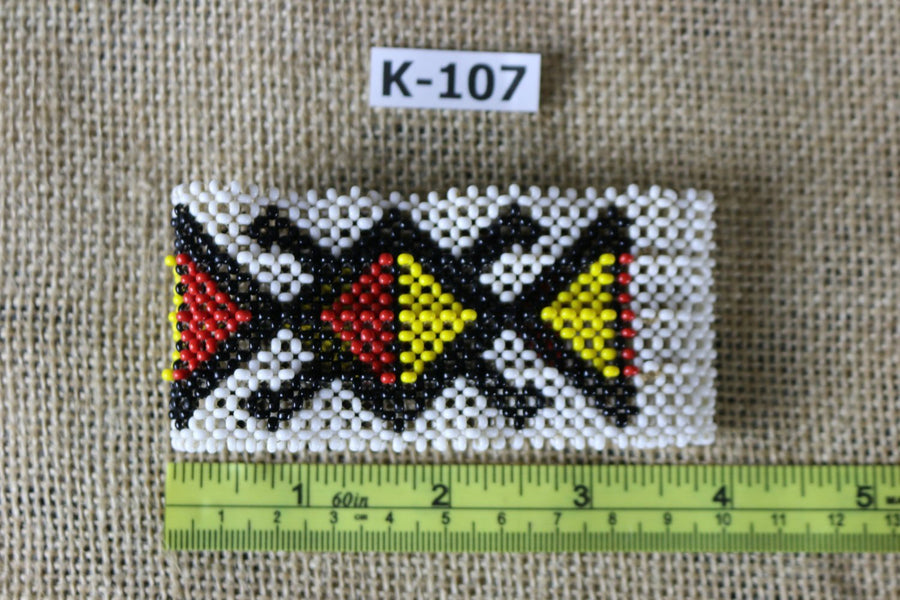 Art# K107  4 inch Original Kayapo Traditional Peyote stitch Beaded Bracelet from Brazil.