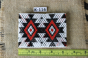 Art# K116  4+ inch Original Kayapo Traditional Peyote stitch Beaded Bracelet from Brazil.