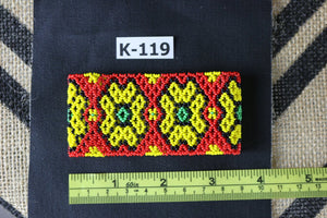Art# K119 3.5 inch Original Kayapo Traditional Peyote stitch Beaded Bracelet from Brazil.