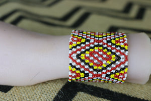 Art# K120  3 inch Original Kayapo Traditional Peyote stitch Beaded Bracelet from Brazil.