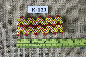 Art# K121  Original Kayapo Traditional Peyote stitch Beaded Bracelet from Brazil.