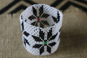 Art# K141  3+ inch Original Kayapo Traditional Peyote stitch Beaded Bracelet from Brazil.