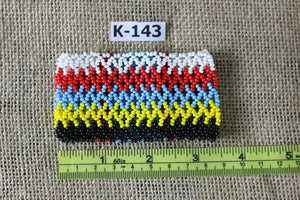 Art# K143 3.5 inch  Original Kayapo Traditional Peyote stitch Beaded Bracelet from Brazil.