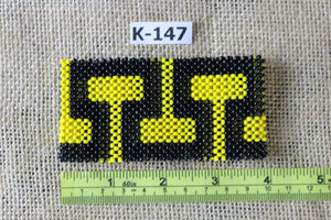 Art# K147 4 inch. Original Kayapo Traditional Peyote stitch Beaded Bracelet from Brazil.