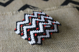 Art# K157  3+ inch Original Kayapo Traditional Peyote stitch Beaded Bracelet from Brazil.